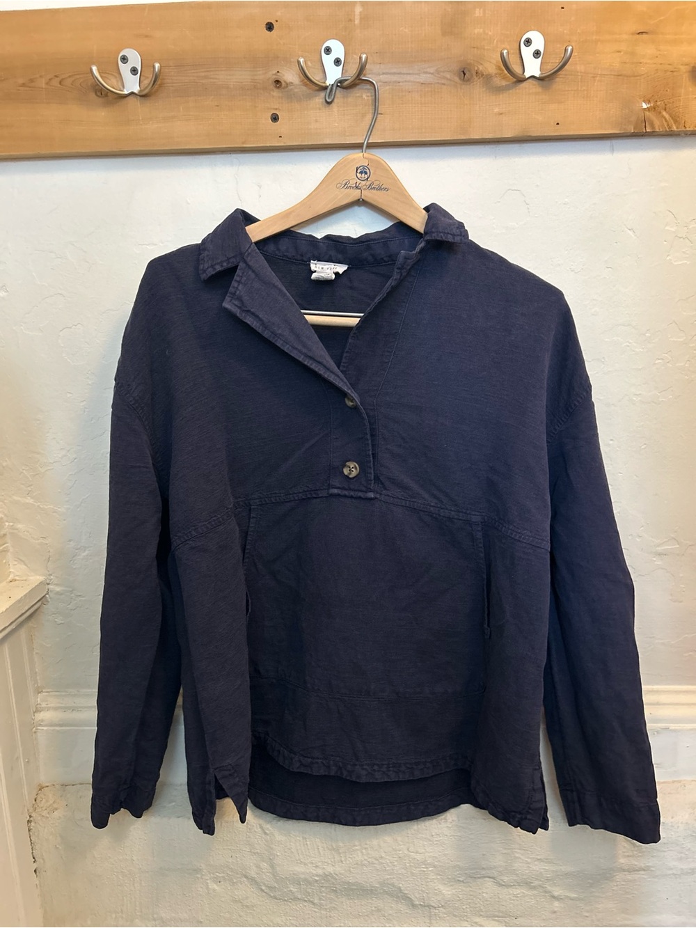 Nicole Miller Deep Navy Pull-On Linen Utility Jacket